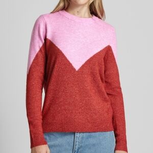 Vero Moda Pink and Maroon Women's Sweater